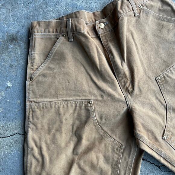Vintage carhartt brown double knee work wear carpenter pants - Picture 3 of 9